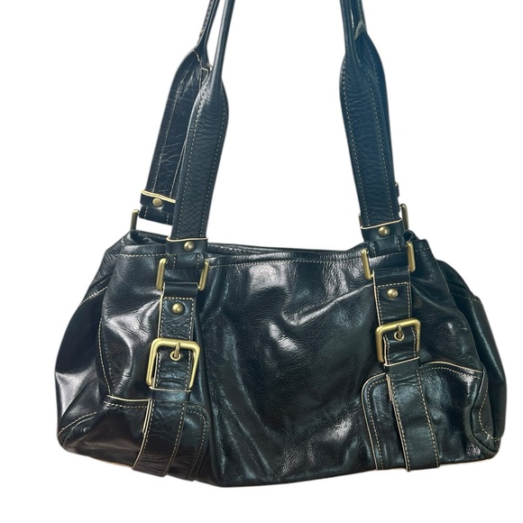 Kenneth Cole Handbags - Kenneth Cole Black Shoulder Bag with Gold Hardware